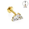 Aretes de Aleación de Titanio F136, Aretes Largos Finamente Tallados para Hélice Auricular, Piercings para Labio con Circonita, Joyería para Piercings Corporales de Titanio G23