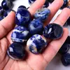 Piedra Natural con Patrón Azul Cristal Pulido Artesanía de Cristal Pecera de Tamaño Grande Decoración de Cristal Piedra Venta al por Mayor
