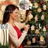 10 Piezas Navidad 2D Hombre de Jengibre Árbol de Navidad de Madera Escena Festiva Decoración Suministros Decoraciones para el Hogar