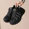 Tênis Dad Color Block da Moda com Solado Grosso Feminino 2026 Outono Novo Estampa de Leopardo Malha Respirável Tênis Esportivo Tênis Casual para Corrida