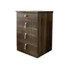 Mesa de Cabeceira Vertical Usada Vintage com Cinco Gavetas, Padrão de Madeira de Nogueira, Armário de Armazenamento com Gavetas para Quarto, Armário de Armazenamento para Uso Doméstico na Mesa de Cabeceira