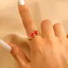 Anillo Personalizado de Estrella de Cinco Puntas con Goteo de Aceite de Colores para Mujer Moda Transfronteriza Diseño de Nicho Anillo Abierto de Estrella de Gama Alta