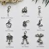 Accesorios de Plata Esterlina 925 Mariposa Campana Orquídea Campana Colgante Colgante DIY Cuerda Cristal Pulsera Collar Accesorios