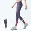 Pantalones de Yoga a Rayas Colorblock para Mujer Cintura Alta Control de Abdomen Glúteo de Durazno Secado Rápido Elásticos Running Fitness Ajustados Deportivos Pantalones Tiburón