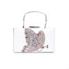 A2500BH Caja Cuadrada Plana de Comercio Exterior Bolso de Mano Bolso de Mano con Mariposa Incrustada de Diamantes Bolso Cruzado con Cadena Trasera para Mujer