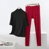 Conjunto de Traje Casual de Modal para Mujer, Conjunto de Dos Piezas Delgado Holgado de Talla Grande para Verano que se Puede Usar Afuera