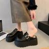 Tamancos Birkenstock Clássicos Versáteis Estilo Europeu Aumentadores de Altura com Solado Grosso Slip-On Novos para Outono e Inverno 2024 Chinelos de Exterior para Mulheres