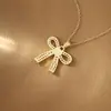 2025 Nuevo Collar Dulce de Circonita Micro pavimentada con Lazo Collar para Mujer Estilo Japonés y Coreano Pequeño Fresco Moderno Elegante