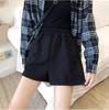 Talla grande Shorts Casuales Negros para Mujer Verano Nuevo Niñas Gorditas Cintura Alta Adelgazantes Pantalones de Pierna Ancha High Street Ins Trendy