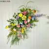 Jardín Monet Filas de Flores Estilo Bosque Ceremonia de Boda Flores de Suelo Decoración de Boda Decoración de Ventana Arreglo Decoración Arte de Flores Artificiales