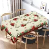 Producto más vendido transfronterizo, disponible para dropshipping: Mantel navideño impreso de alta definición con piñas y bayas de acebo, perfecto para decoraciones navideñas y uso en el hogar