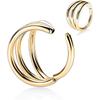 Acero Inoxidable Bisagra de Tres Anillos Hebilla Divisoria Aro para Nariz Pendiente Segmentado Piercing Anillo para Cartílago Conjunto Combinado de Pinza para Oreja Transfronteriza