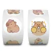 500 Pegatinas/Rollo Caricatura Capibara Pegatinas Decorativas de Alto Valor para Diarios, Maletas, Fundas de Teléfono, Cinta al por Mayor