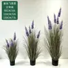 Plantas en maceta de lavanda y cola de zorro, plantas artificiales para paisajismo decorativo, flores artificiales de delfinio, flores artificiales para decoración de suelo de sala de estar