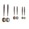 Cuchara Medidora de Granos de Café de Acero Inoxidable 304 Transfronteriza con Mango de Nogal, Herramienta Práctica de Medición para Cocina y Repostería
