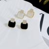 Pendientes geométricos con microincrustaciones de circonita y costuras cuadradas, elegantes y sencillos, con aguja de plata s925, combinables con todo, de alta calidad.