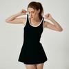 Falda de Tenis Deportiva Antideslumbrante de Color Contrastante Transfronteriza Transpirable Espalda Hermosa Falda de Yoga Falda Slim Vestido Deportivo de Fitness