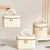 Exquisita Lonchera para Estudiantes, Gran Capacidad, Portátil, Impermeable, Resistente al Desgaste, Bolsa de Almacenamiento de Cuero, Bolsa Cosmética Portátil