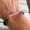 Pulseira Feminina Personalizada Moda Diária Versátil Artesanal Cristal Rosa Minério de Ferro Pulseira Feminina