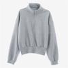 2026 Primavera e Outono Novo Estilo Coreano Forrado com Fleece Casual Cor Sólida Pulôver com Zíper Design de Gola Polo Suéter Curto para Mulheres Algodão