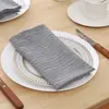 Servilleta de Tela de Algodón con Rayas Blancas Sencillas, Adecuada para Bodas, San Valentín y Decoración del Hogar