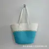 Bolsa de Paja Popular de Verano de Gran Capacidad para Mujer, Nueva Bolso Tejido Estilo Vacaciones en la Playa, Bolso de Hombro, Cesta de Verduras, Bolso Tote