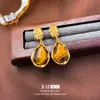 Brincos de Argola Maillard Olho de Tigre Gota d'Água Prata Moda Europeia e Americana Brincos Elegantes Nicho Outono e Inverno Brincos de Alta Qualidade para Mulheres