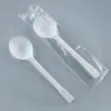 Cucharas de plástico desechables para pasteles, postres y helados, cucharas de sopa engrosadas para llevar, uso comercial, cucharas doradas de tortuga empaquetadas individualmente