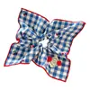 Scrunchie de Pañuelo Cuadrado Rayado con Lazo Dulce Estilo Coreano para Mujer, Goma Elástica Alta para Cola de Caballo, Cuerda para el Cabello, Accesorio para el Cabello