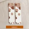 Meias de Lã Coral Espessas Meias de Tapete Meias de Dormir Patas de Gato Lua Meias Quentes Meias de Casa Inverno