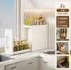 Estante para especias para uso en la cocina, gabinete de almacenamiento multifuncional extraíble para encimera para especias, caja de estante de lados estrechos