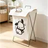 Cesta de Lavandería Sucia con Marco de Hierro Caja de Almacenamiento Grande Cesta Plegable para Ropa Sucia Tela Almacenamiento para el Hogar Baño Cesta de Almacenamiento para Ropa Sucia