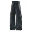 Pantalones casuales de pierna recta de moda para hombre, corte holgado, pierna ancha, cordón, adecuados para deportes y actividades al aire libre en otoño e invierno.