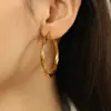 Pendientes Personalizados de Moda Simple Europea y Americana Versátiles y con Atmósfera Pendientes Chapados en Oro de 18K Estilo Retro Círculo Geométrico Sentido de Alta Gama para Mujeres