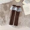 Calcetines de Otoño e Invierno Nuevo Estilo para Mujer Estilo Japonés Encaje Cinta Lazo Set de Calcetines Lolita Jk Estilo Pantorrilla Set Calcetines Apilados