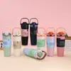 Vaso térmico transfronterizo estilo Owala, acero inoxidable 304, botella de agua deportiva portátil, vaso para beber de doble uso