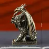 Armadura de Guerrero Dragón de Latón Puro con Alas de Dragón Volador, Artículo Antiguo Sólido Vintage, Adorno Artesanal Decorativo para Escritorio Mascota de Té