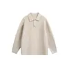 ANSWER ME Camisa polo estilo italiano, un suéter de punto clásico y versátil para hombre, perfecto para uso casual y de negocios, en colores lisos, adecuado para otoño e invierno, modelo M56