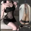 Qingshe Lingerie Sexy Puro Desejo Tentação Lingerie Provocante Alça de Renda Camisola Roupas Divertidas para Jovens Mulheres