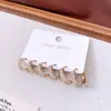 Pendientes Redondos de Circonita Chapados en Oro Real de 14K, Juego de Seis Piezas, Pendientes de Moda y Versátiles, Estilo Lujo Ligero, Accesorios para Orejas Simples y Elegantes