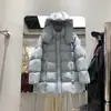 Casaco de plumas feminino 90% plumas de pato branco, comprimento médio, novo estilo inverno 2026, com capuz, espessado, modelador, casaco moderno