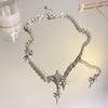 Collar de Perlas Mang Star con Incrustaciones de Diamantes para Mujer, Cadena de Clavícula para Chica Dulce, Cool y Picante de Moda Ins, Accesorios de Collar para Mujer con Diseño de Alto Nivel