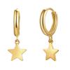 Europa e Estados Unidos cross-border quente real ouro latão chapeamento ins estilo personalizado criativo cinco pontas estrela pingente brincos brincos para mulheres