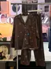 Pijama Estilo Coreano Gato Leopardo para Mujer Manga Larga de Seda Lindo Otoño e Invierno Cómodo Conjunto de Ropa para el Hogar Venta al por Mayor
