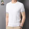Camiseta de manga corta de seda de hielo para hombre, verano, fina, hueca, transpirable, top de media manga, holgada, de malla, secado rápido, camiseta deportiva