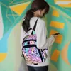 Mochila Luminosa Geométrica de Colores Nuevos, Mochila de Viaje Escolar de Gran Capacidad en Forma de Diamante con Degradado, Mochila Sencilla de Moda y Tendencia