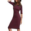 Europeu e Americano comércio exterior das mulheres eBay AliExpress desejo meia manga longa slim fit vestido de algodão real tiro molde