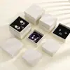 Em estoque atacado caixa com tampa superior e inferior preta caixa de papel kraft para joias caixa de embalagem para joias pulseira anel brinco colar