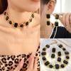 Collar Pendientes Exagerados Retro Europeos y Americanos Transfronterizos para Mujer Lujo Ligero Sentido de Alta Gama Moda Elegante de Traje Medieval Vintage
