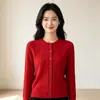 Cárdigan suéter de punto trenzado blanco con cuello redondo para mujer 2026, nuevo estilo otoño/invierno, corte holgado, efecto adelgazante, prenda exterior de punto de manga larga, talla única